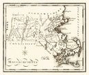 Vintage Map of Massachusetts 1795