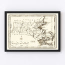 Vintage Map of Massachusetts 1795