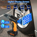 4 In 1 Cordless Car Vacuum Cleaner and Tire Inflator with LED Light Digital Display Tire Pressure Gauge 150PSI Rechargeable Air Compressor Pump Essent