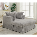 47.7'' Oversized Corduroy Chaise Longue with Ottoman