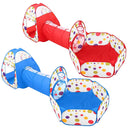 3 In 1 Child Crawl Tunnel Tent Kids Play Tent Ball Pit Set Foldable Children Play House Pop-up Kids Tent w/Storage Bag for Indoor Outdoor Travel Use