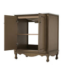 Vintage Bathroom Vanity With Ceramic Sink, Adjustable Shelves by HouseOfZazla
