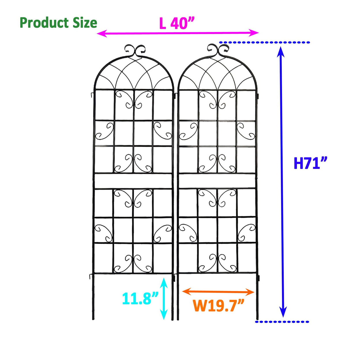 Metal Garden Rustproof Trellis For Climbing Plants Outdoor Flower Support, photo 23 of 40