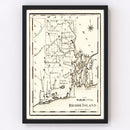 Vintage Map of Rhode Island 1795