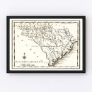 Vintage Map of South Carolina 1795