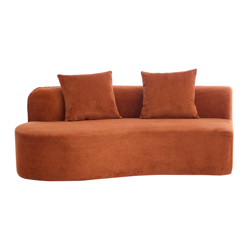 126" Curved Sectional Sofa (Dark Orange-D28 Full Foam), photo 8 of 10