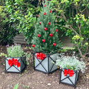 LARGE Galvanized Metal Cross Frame Planters, Set of 3 by Decor Steals