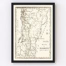 Vintage Map of Vermont 1795