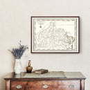 Vintage Map of Virginia 1795