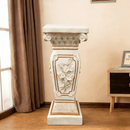 22.05" H x 9.06" W European Style Floral Carved Roman Column Pedestal by HouseOfZazla
