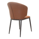 Accent Coffee table Chair with Metal Legs Set of 2, PU Leather Chair for Coffee Room, Living Room, Rest Room (Orange)