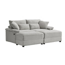 Double Chaise Lounge Set with Reversible Ottoman