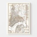 Vintage Map of New York City, New York 1837
