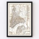 Vintage Map of New York City, New York 1837