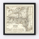 Vintage Map of New York 1840