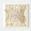 Vintage Map of Philadelphia, Pennsylvania 1844