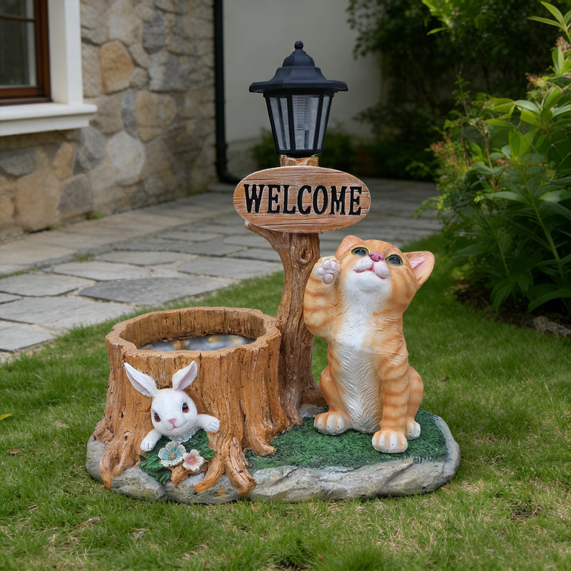 Cute Cat Planter Statue Garden Decor, photo 9 of 10