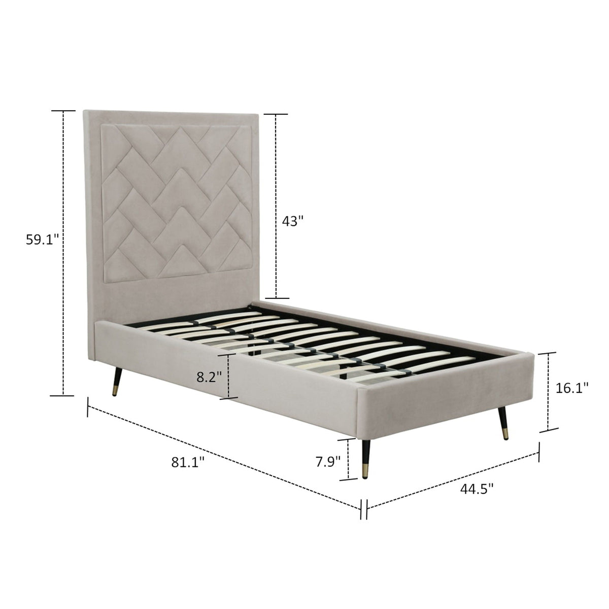 Crosby - Bed With Upholstered Headboard And Slats, photo 40 of 40