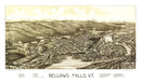 Vintage Map of Bellows Falls, Vermont 1886