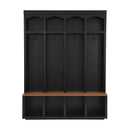 Entryway Hall Tree With Bench, 4 Hooks & Open Storage Space