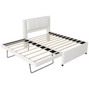 Upholstery Platform Bed With Trundle, Trundle Can Be Flat Or Erected by HouseOfZazla