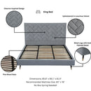Crosby - Bed With Upholstered Headboard And Slats by HouseOfZazla