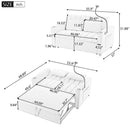 Convertible Sofa Bed Loveseat Sofa With Three USB Ports, Two Side Pockets, Two Cup Holders And 360° swivel Phone Holder For Living Room by Unique Piece Furniture
