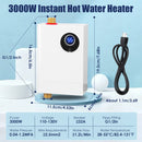 3000W Tankless Water Heater with Digital Display for Kitchen & Bathroom
