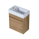 18" Floating Wall-Mounted Bathroom Vanity with White Resin Sink & Soft-Close Cabinet Door