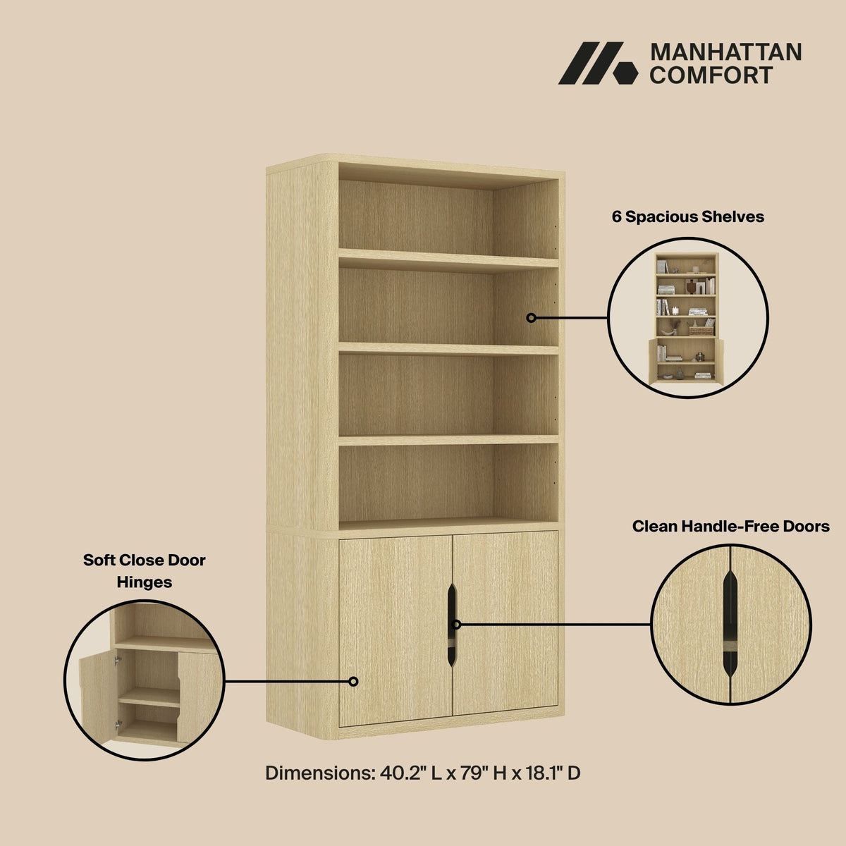 Rivington - Modern Bookcase Cabinet, photo 5 of 12