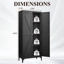 Adjustable 2 Door Kitchen Pantry Cabinet With Striped Design