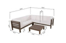 OANA Outdoor Wooden Sectional Set with Cushions, White by HouseOfZazla