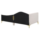 Upholstered Daybed With Headboard And Armrest, Support Legs by HouseOfZazla