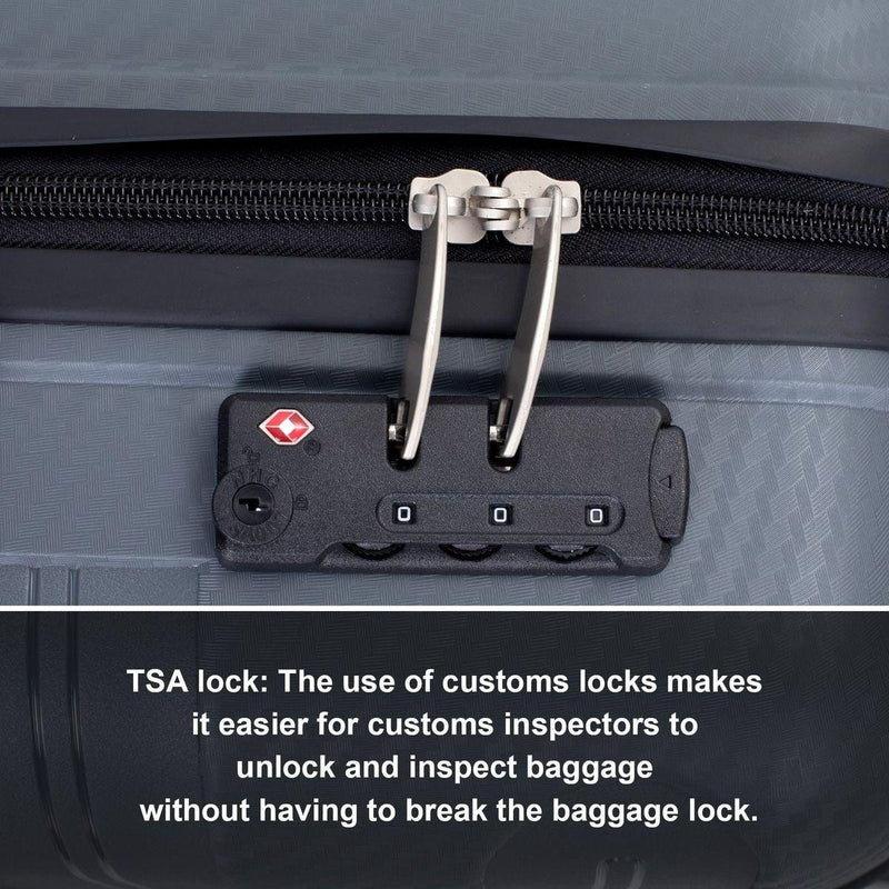 Hardshell Suitcase Spinner Wheels PP Luggage Sets Lightweight Durable Suitcase with TSA Lock,3-Piece Set (20/24/28), Gray