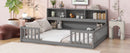 Floor Bed With Side Bookcase, Shelves, Guardrails by HouseOfZazla
