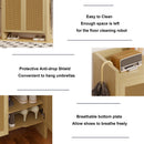 Rattan Shoe Cabinet with Doors, 6-Tier Storage Organizer