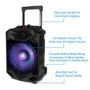 Wireless Party Speaker 12in Woofer Bass Party Speaker w/ Cordless Microphone FM Radio USB Reading MMC Car Slot Aux-In Flashing LED Colorful Lights