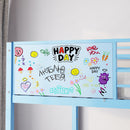 Bunk Bed, Convertible To 2 Separate Twin Size Beds & Full Length Guardrail & Ladder, No Box Spring Needed - Blue by HouseOfZazla