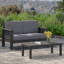 Acacia Wood Loveseat And Coffee Table Set With Cushions by HouseOfZazla