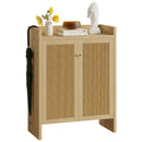 Rattan Shoe Cabinet with Doors, 6-Tier Storage Organizer