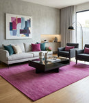 Purple Wool Hand-Tufted Area Rug - Southwestern Gabbeh Style