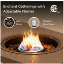 3 In 1 Outdoor Propane Fire Pit Table 50, 000 BTU With Ice Bucket - Beige by HouseOfZazla