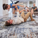 Payas - 8' X 10' Abstract Area Rug - Ivory / Blue by HouseOfZazla
