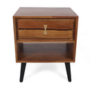 Asther - Bedside Table - Natural Wood / Brown by Unique Piece Furniture