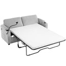 Sleeper Sofa Loveseat Sofa With Full Size Mattress, 2 USB Ports, 2 Cup Holders, 2 Side Pockets And Phone Holder by HouseOfZazla