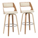 Cecina - Mid-Century Modern Fixed Height Barstool With Swivel (Set of 2) - Zebra / Cream by HouseOfZazla