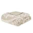 King/Cal King 3 Piece Tufted Cotton Chenille Damask Duvet Cover Set