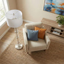 Nimbus - Floor Lamp With 3 Way Rotary Switch Clear Body Base - Silver Gray / White