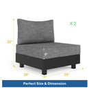 Modular Armless Chairs With Coffee Table For Garden (Set of 2) - Gray by HouseOfZazla