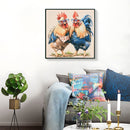 Farmhouse Rooster Wall Art, Rustic Canvas Print 24" x 24" by HouseOfZazla